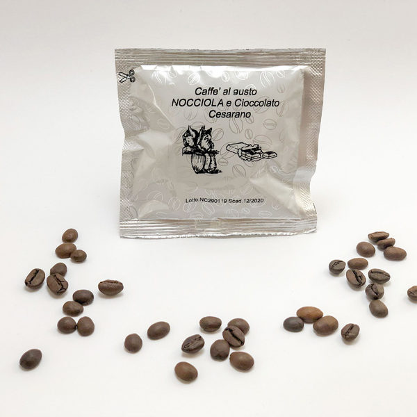 Coffee Pods Caffè Cesarano – Hazelnut and Chocolate Taste – 150 Coffee Pods