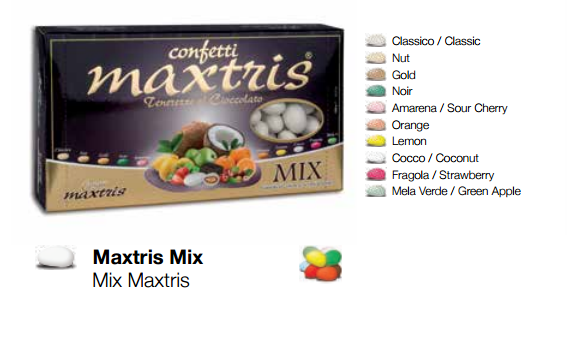 Confetti Maxtris – Confezione da 1kg – Gusti Assortiti